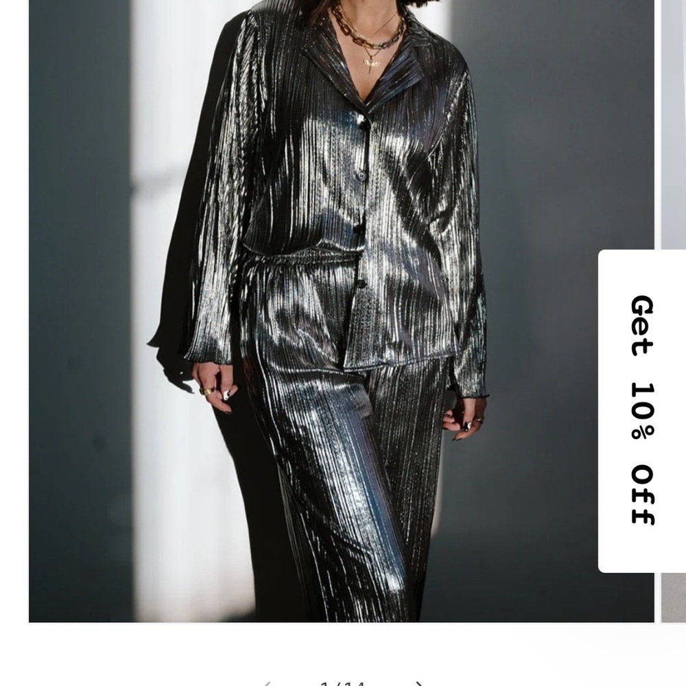 Dressed in Lala Gunmetal Metallic Set